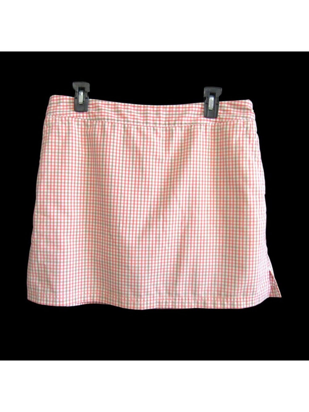 Adidas Womens 10 Golf Skort Plaid Gingham Athletic Tennis Skirt Orange Brown